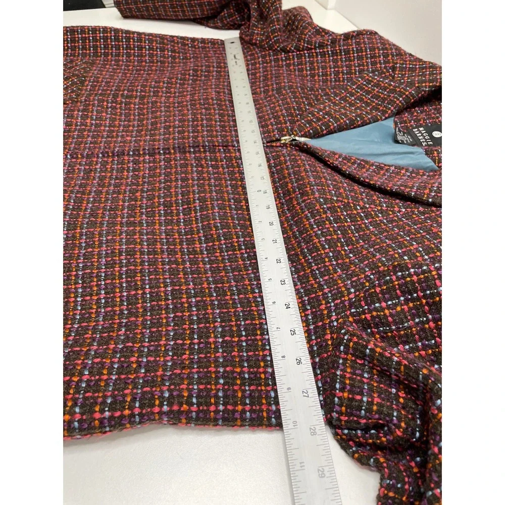 Maggie‎ Barnes Tweed Blazer Plus 24W Multicolor Jacket Zipper Academia Heritage